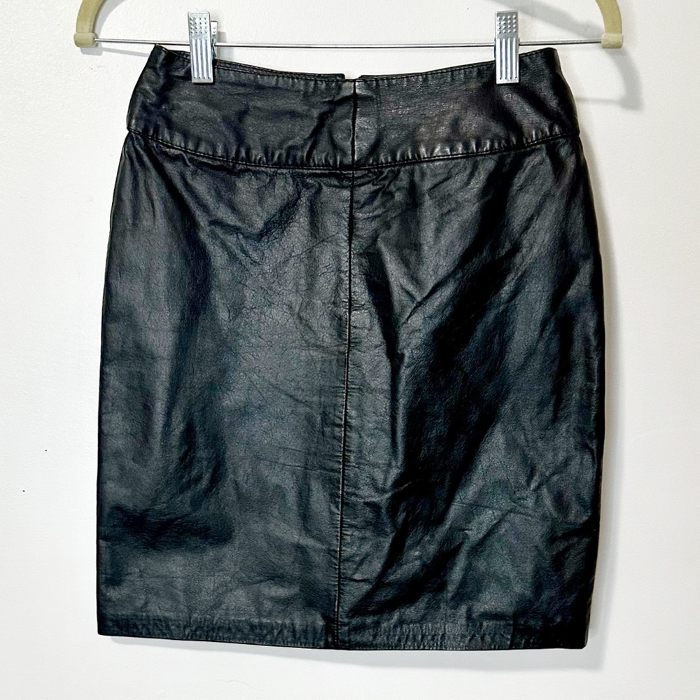 Vintage 90s BB Dakota Black Leather Mini Skirt Size Small